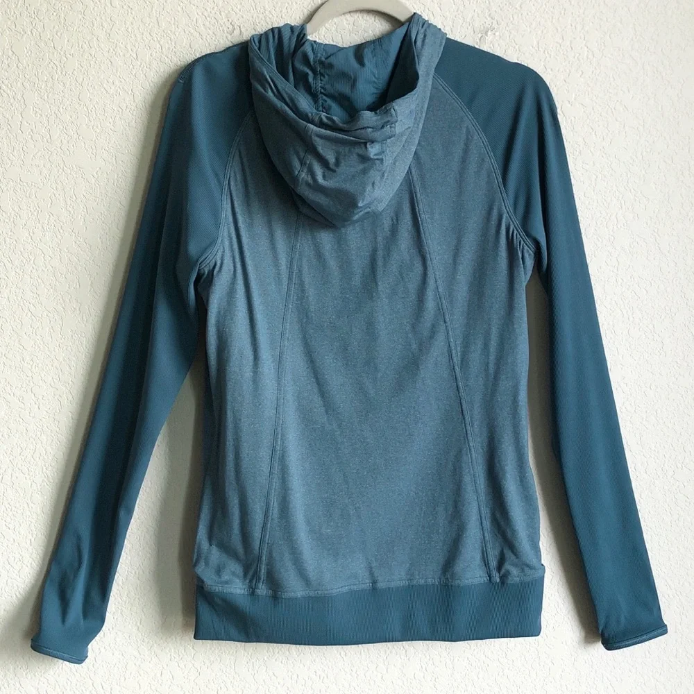 Lululemon Dance Studio Jacket Rib Sleeve Reversible Petrol Blue 10 Hoodie